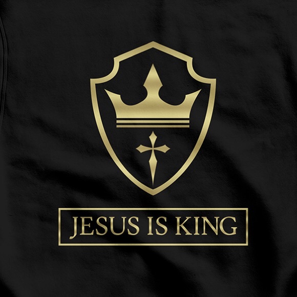 Men’s Hoodie Jesus Is King Christian Faith Bible Verse Sweatshirt - Picture 4 of 4